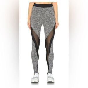 Koral Leggings, Gray Black Heather Mesh Frame High Rise Leggings, Small